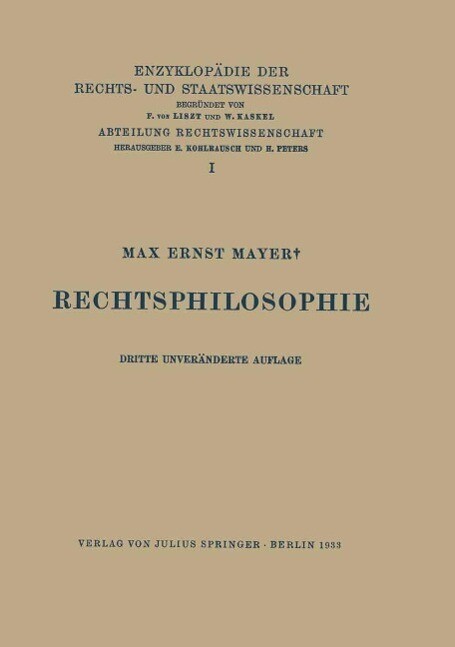 Rechtsphilosophie - Max Ernst Mayer