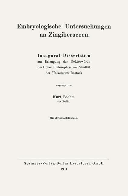 Embryologische Untersuchungen an Zingiberaceen