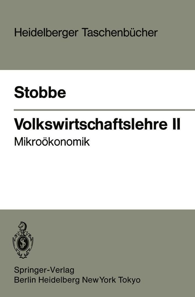 Volkswirtschaftslehre II - Alfred Stobbe