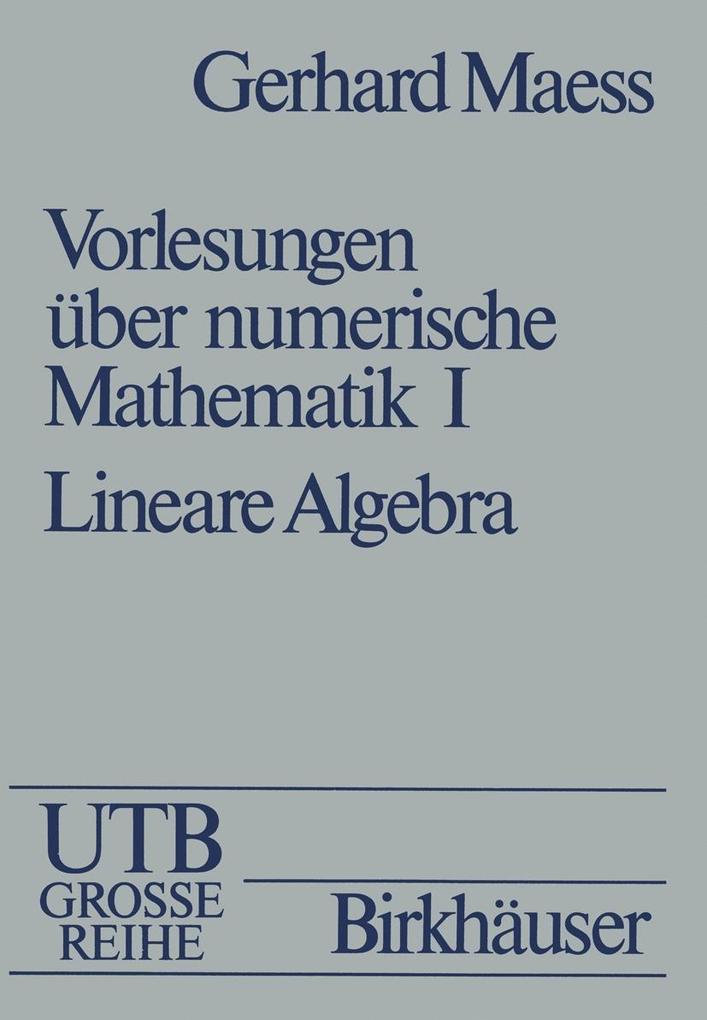 Vorlesungen über numerische Mathematik - MAESS
