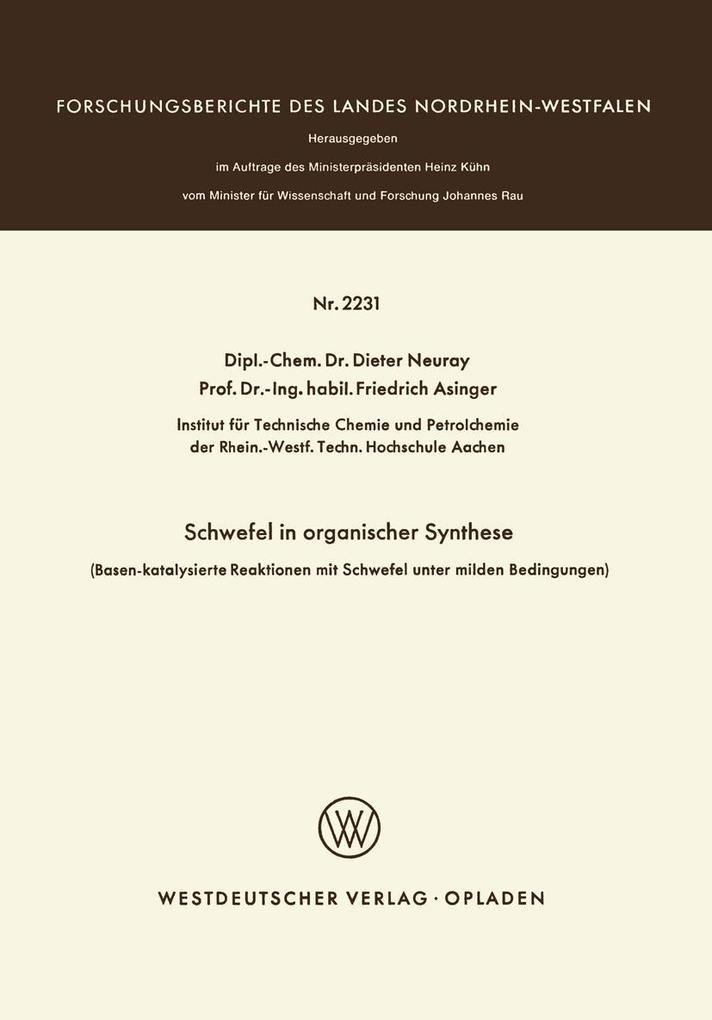 Schwefel in organischer Synthese