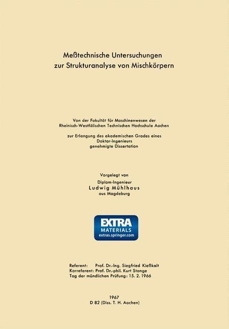 Meßtechnische Untersuchungen zur Strukturanalyse von Mischkörpern