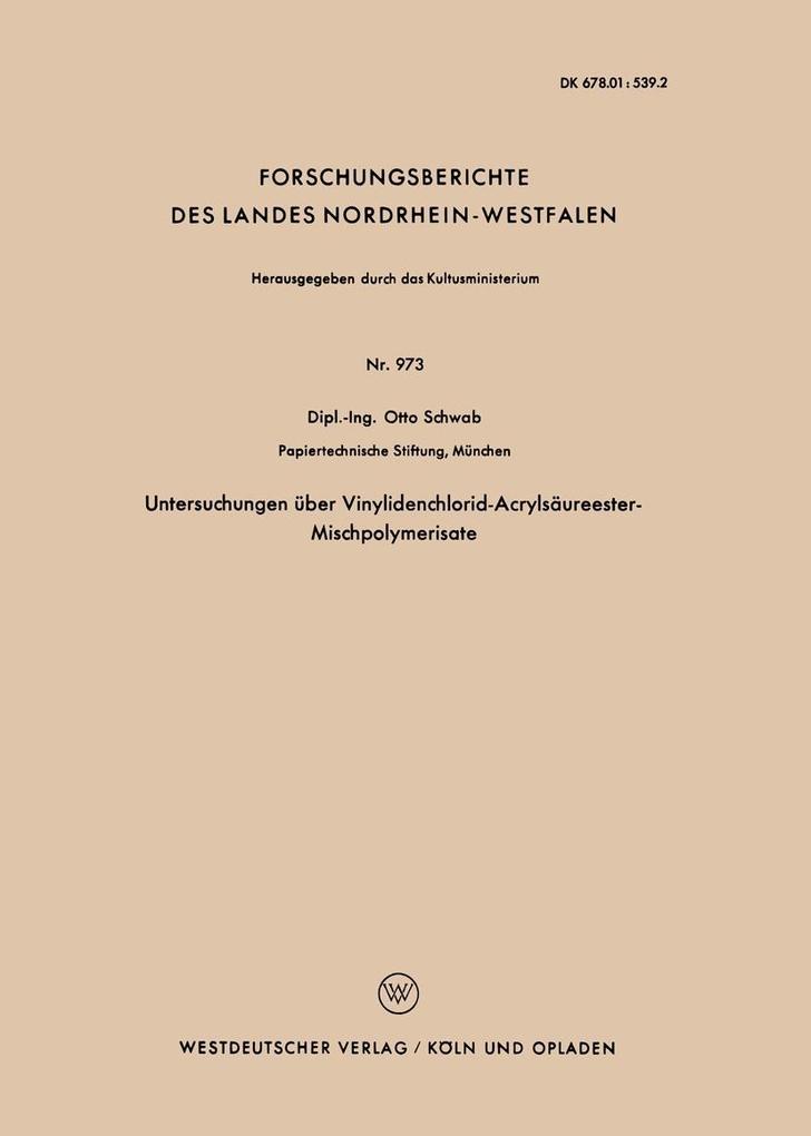 Untersuchungen über Vinylidenchlorid-Acrylsäureester-Mischpolymerisate