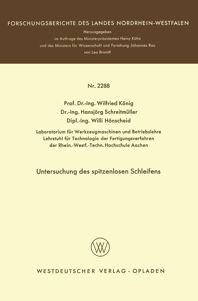 Untersuchung des spitzenlosen Schleifens
