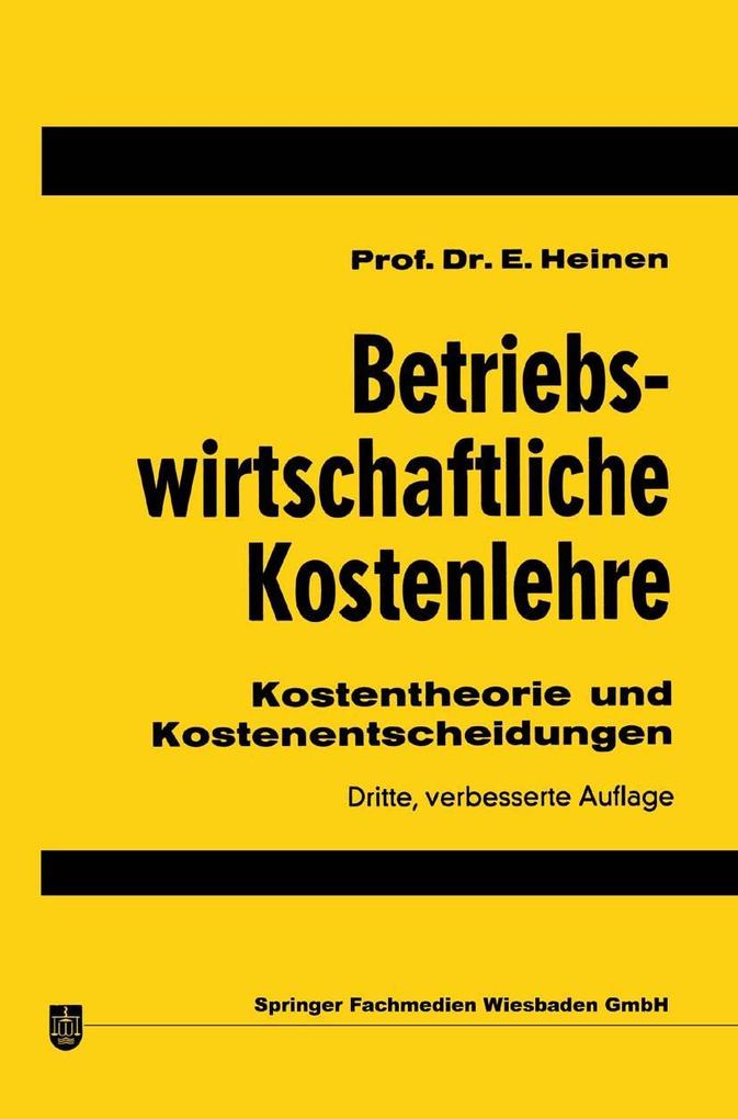 Betriebswirtschaftliche Kostenlehre