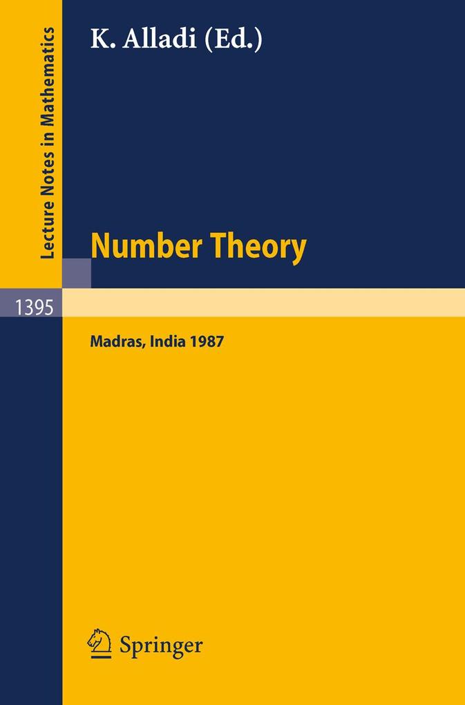 Number Theory Madras 1987