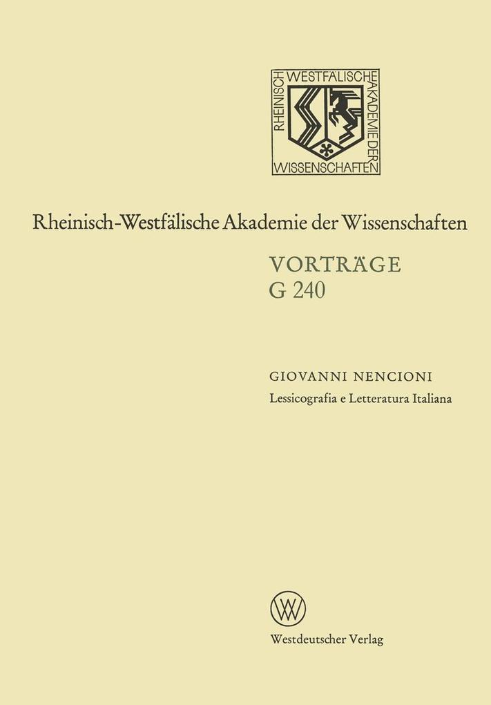 Lessicografia e Letteratura Italiana