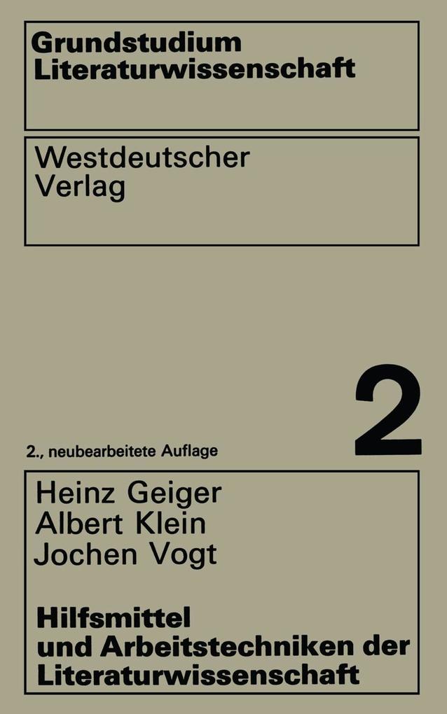 Hilfsmittel und Arbeitstechniken der Literaturwissenschaft