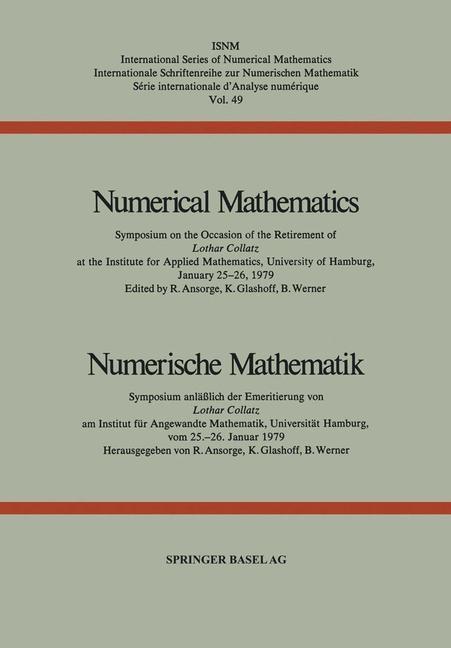 Numerical Mathematics / Numerische Mathematik - ANSORGE/ GLASHOFF/ WERNER