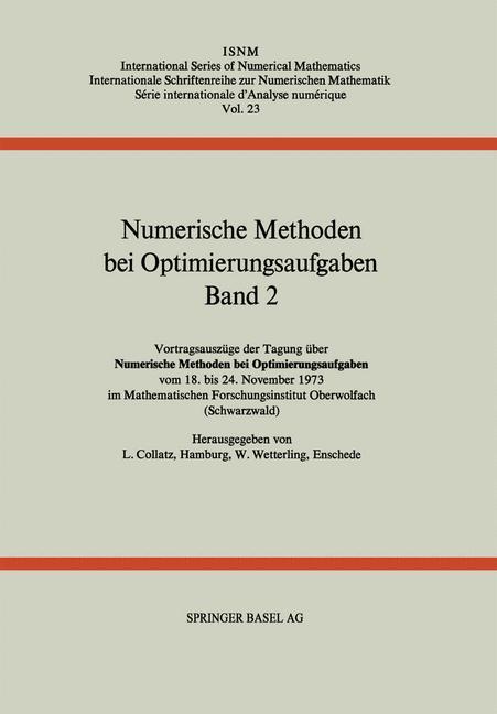 Numerische Methoden bei Optimierungsaufgaben