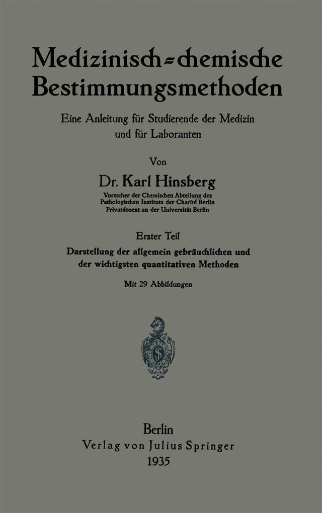 Medizinisch = chemische Bestimmungsmethoden
