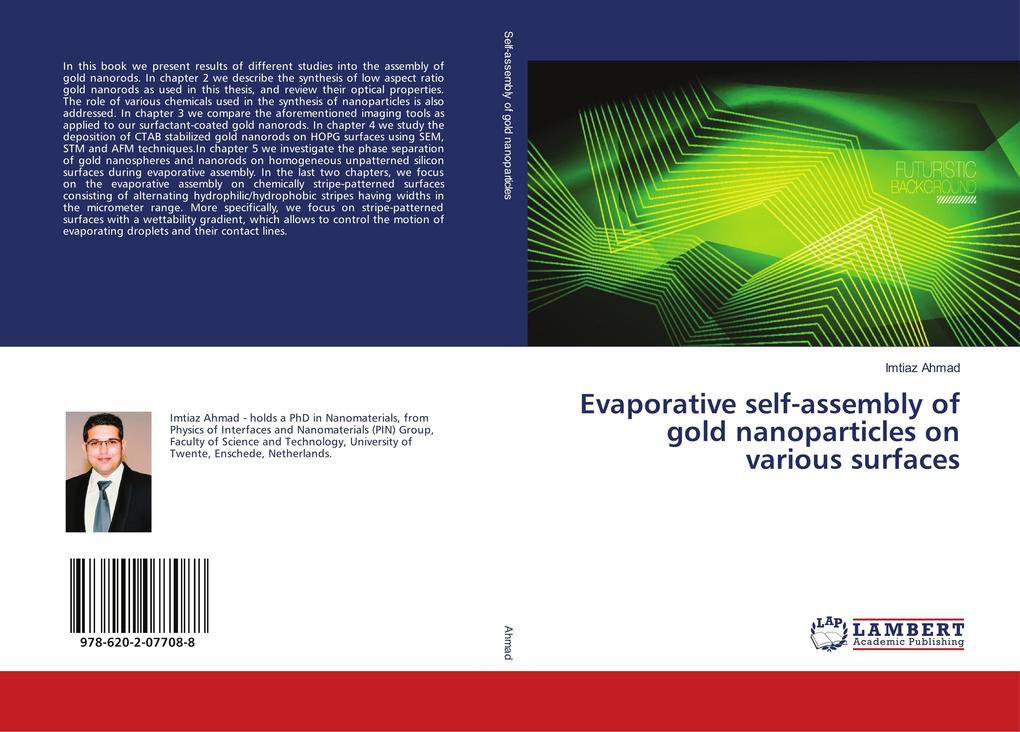 Evaporative self-assembly of gold nanoparticles on various surfaces