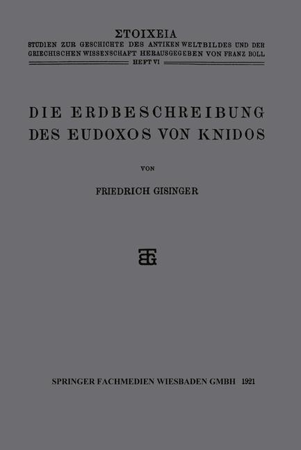 Die Erdbeschreibung des Eudoxos von Knidos