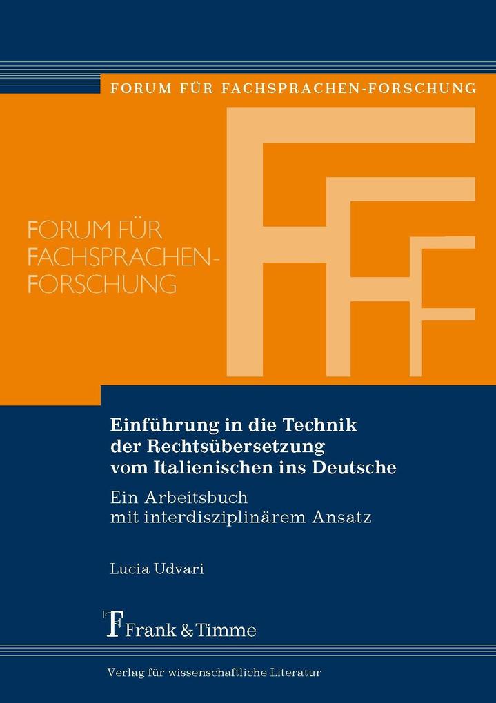 Einführung in die Technik der Rechtsübersetzung vom Italienischen ins Deutsche