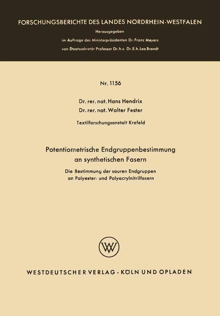 Potentiometrische Endgruppenbestimmung an synthetischen Fasern