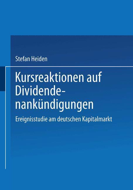 Kursreaktionen auf Dividendenankündigungen