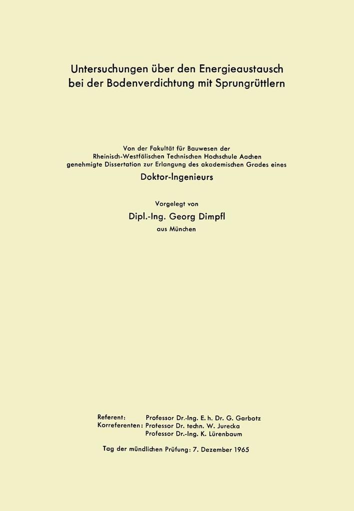 Untersuchungen über den Energieaustausch bei der Bodenverdichtung mit Sprungrüttlern