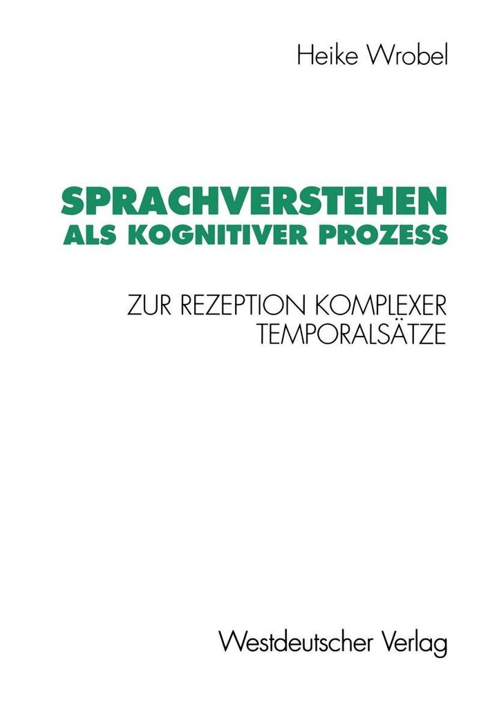 Sprachverstehen als kognitiver Prozeß