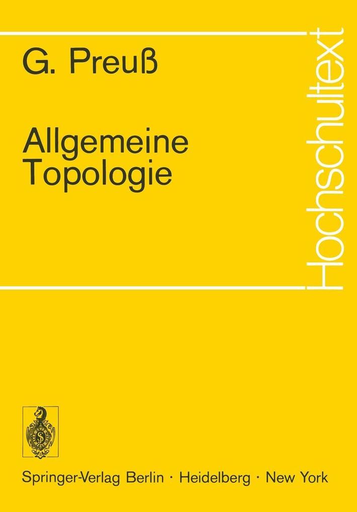 Allgemeine Topologie - G. Preuss