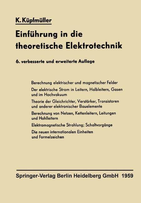 Einführung in die theoretische Elektrotechnik