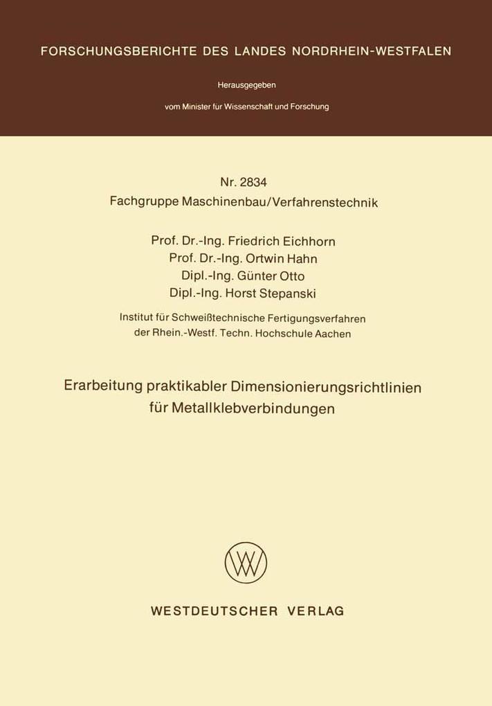 Erarbeitung praktikabler Dimensionierungsrichtlinien für Metallklebverbindungen