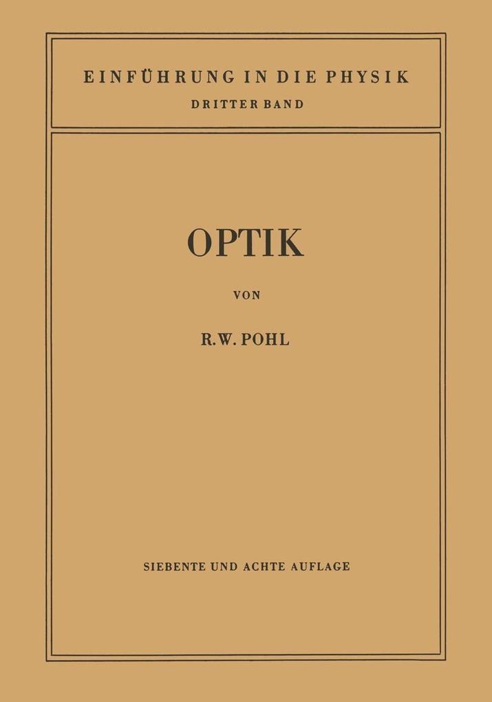Einführung in die Optik - Robert Wichard Pohl