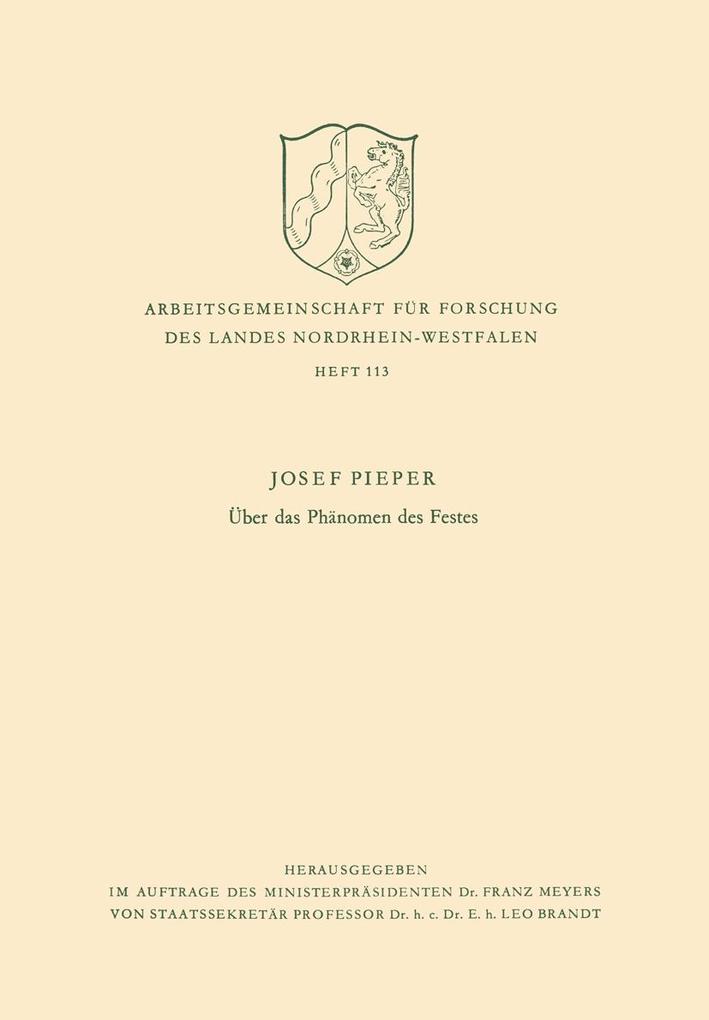 Über das Phänomen des Festes