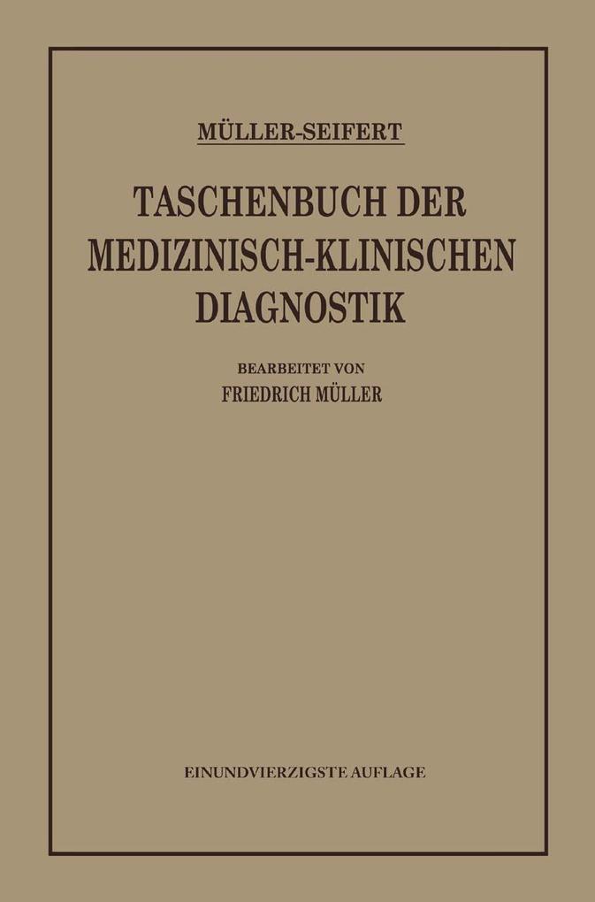 Taschenbuch der Medizinisch-Klinischen Diagnostik