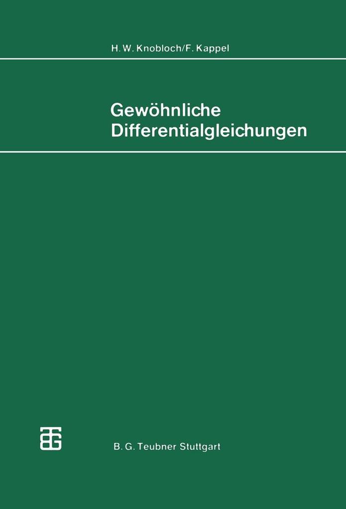 Gewöhnliche Differentialgleichungen - F. Kappel/ H. W. Knobloch