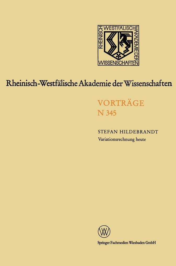 Variationsrechnung heute - Stefan Hildebrandt