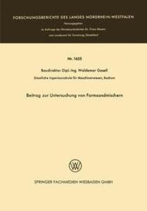 Beitrag zur Untersuchung von Formsandmischern
