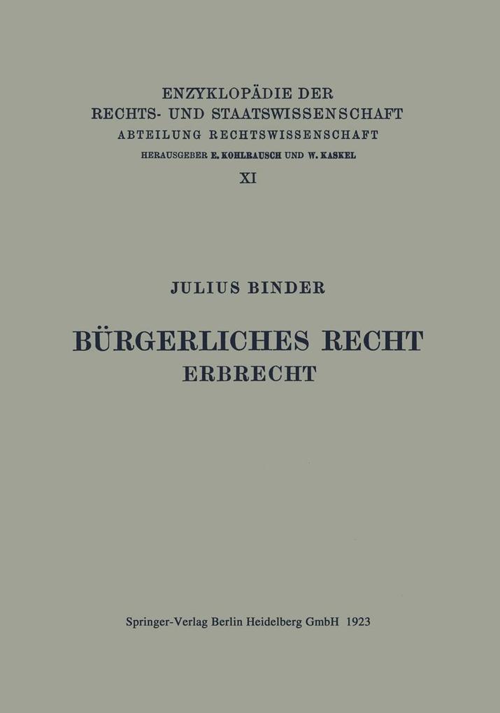 Bürgerliches Recht Erbrecht