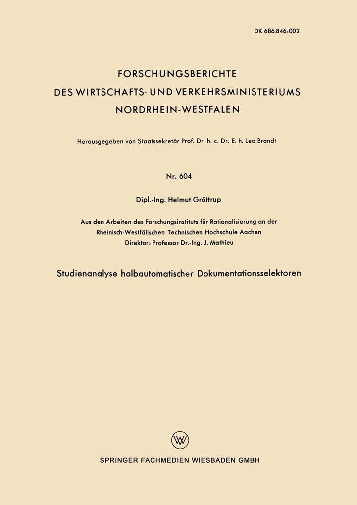 Studienanalyse halbautomatischer Dokumentationsselektoren