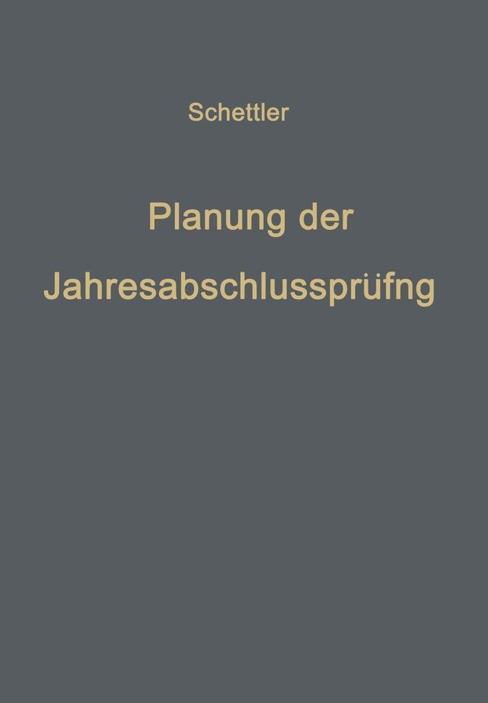 Planung der Jahresabschlußprüfung