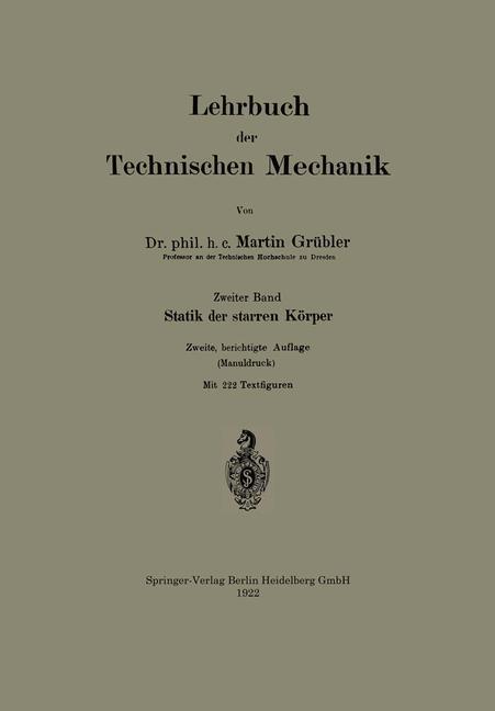 Lehrbuch der Technischen Mechanik