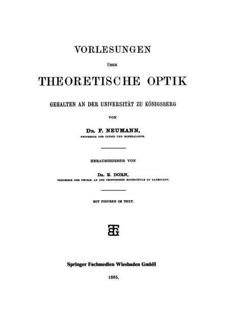 Vorlesungen über Theoretische Optik