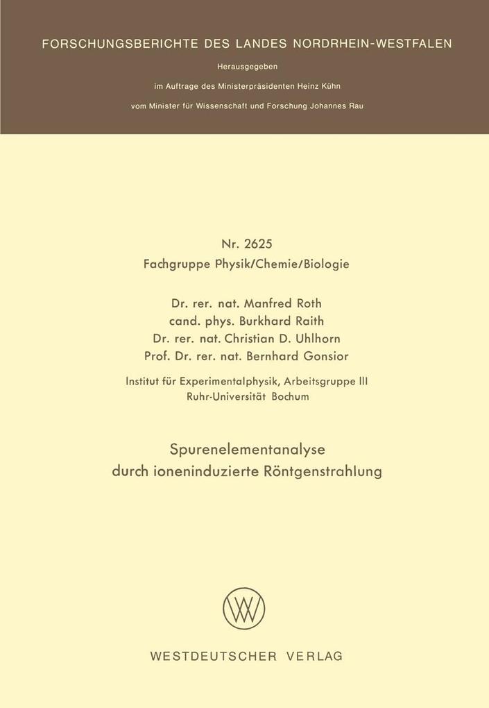 Spurenelementanalyse durch ioneninduzierte Röntgenstrahlung