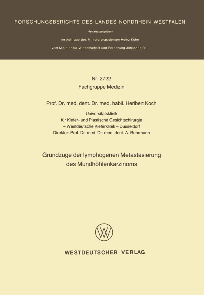 Grundzüge der lymphogenen Metastasierung des Mundhöhlenkarzinoms