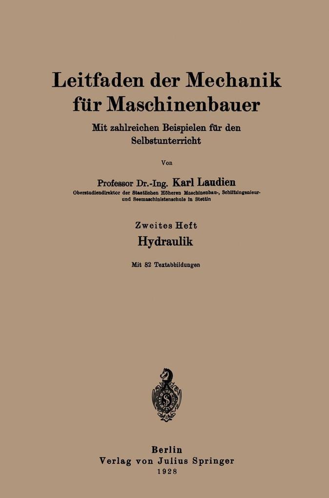 Leitfaden der Mechanik für Maschinenbauer