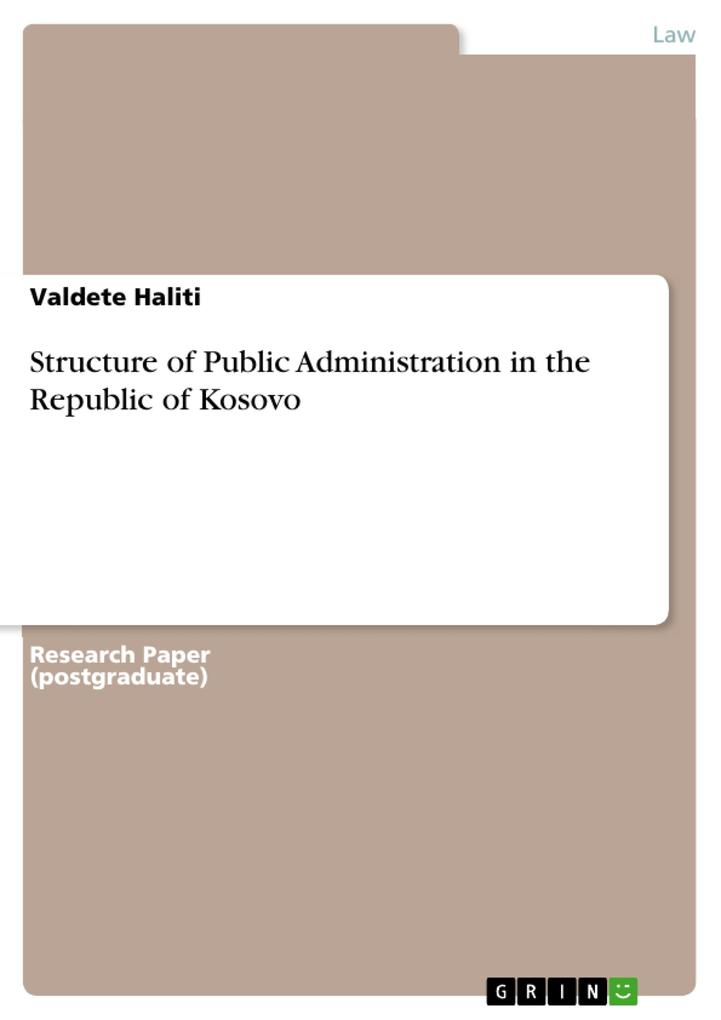 Structure of Public Administration in the Republic of Kosovo