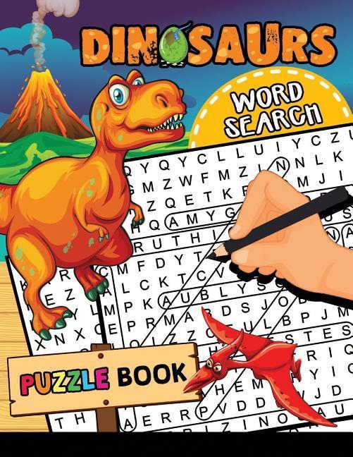Dinosaur Word Search Puzzle Book: Easy and Fun Activity Learning Workbook with Coloring Pages
