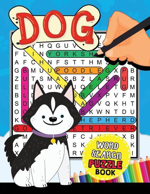 Dogs Word Search Puzzle Book: Easy and Fun Activity Learning Workbook with Coloring Pages