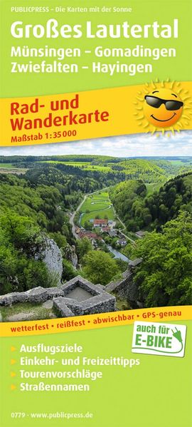 Großes Lautertal Münsingen - Gomadingen - Zwiefalten - Hayingen 1:35 000