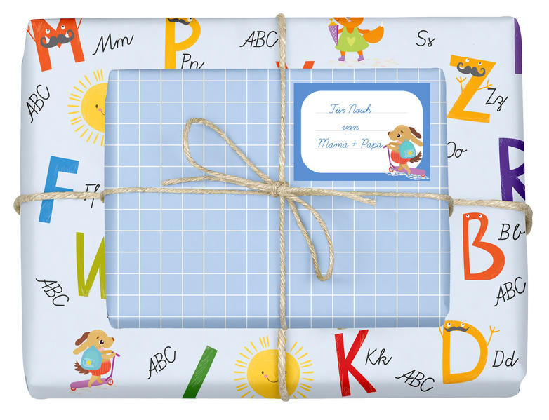 Geschenkpapier-Set für Kinder Einschulung (für Jungen)