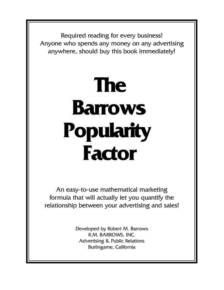 The Barrows Popularity Factor