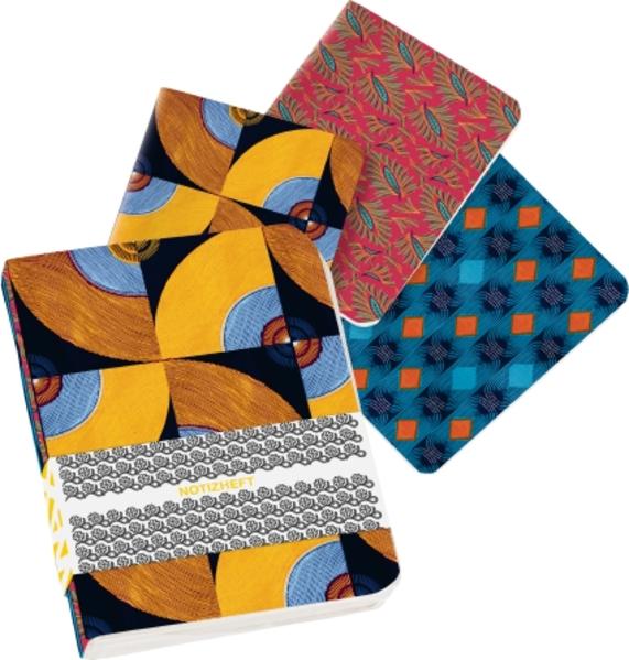 WAX Mini-Notizhefte - Motiv Karos Blüten & Kreise
