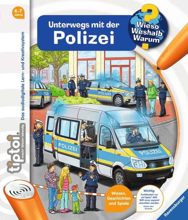 Image of tiptoi Wieso? Weshalb? Warum? Unterwegs mit der Polizei, Lernbuch