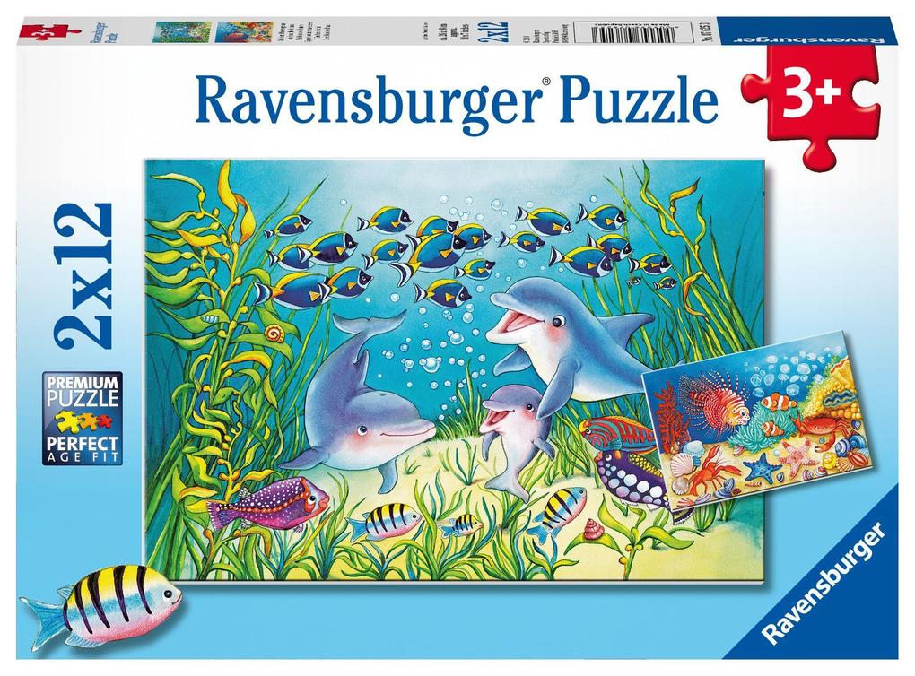 Auf Dem Meeresgrund Puzzle 2 X 12 Teile Spielware