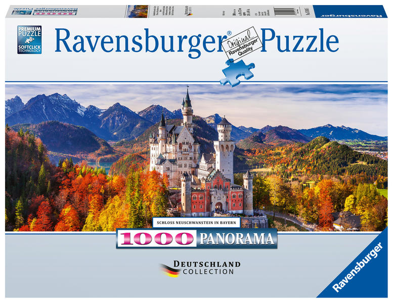 Image of Puzzle 1000 Teile, 98x37 cm, Panorama, Schloss Neuschwanstein in Bayern