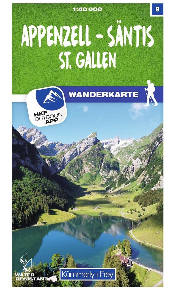 Appenzell - Säntis / St. Gallen 09 Wanderkarte 1:40 000 matt laminiert